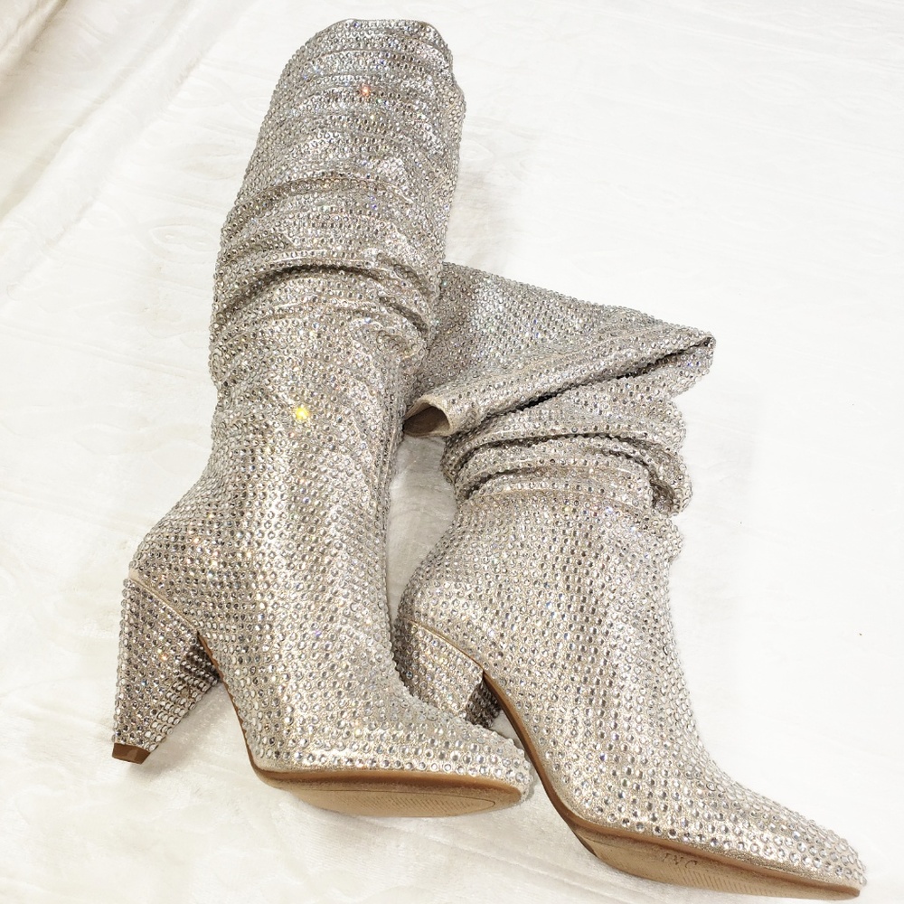 Inc Pearl Gold Rhinestone Boots - Picture 2 of 5